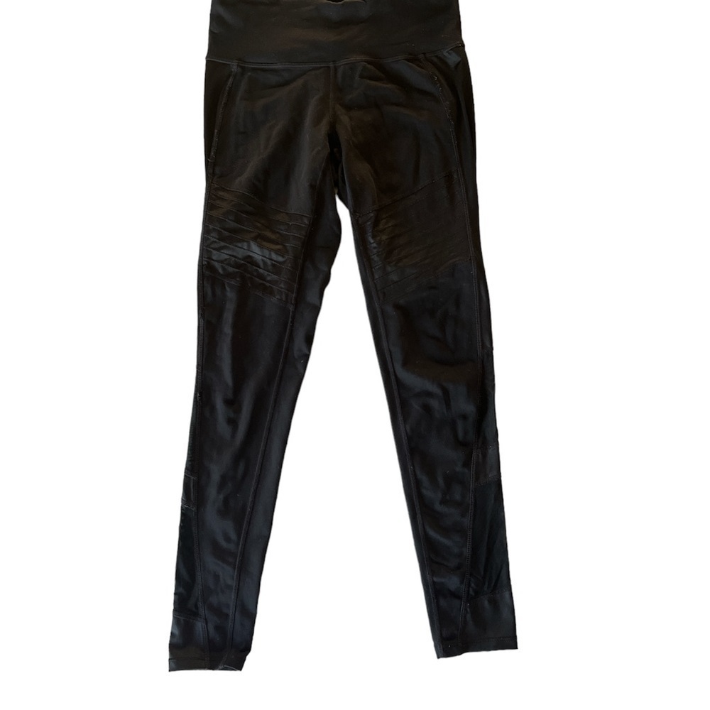 Athleta Moto Mesh Leggings Women’s Small Black - Picture 2 of 6